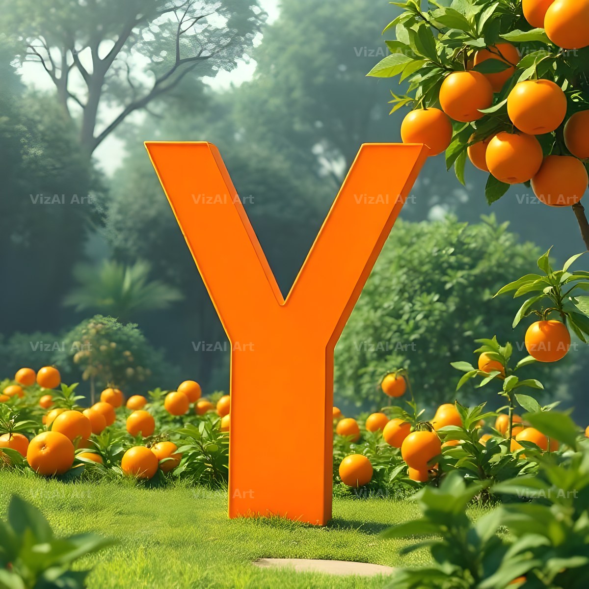 Orange Grove Tree alphabet letter Y