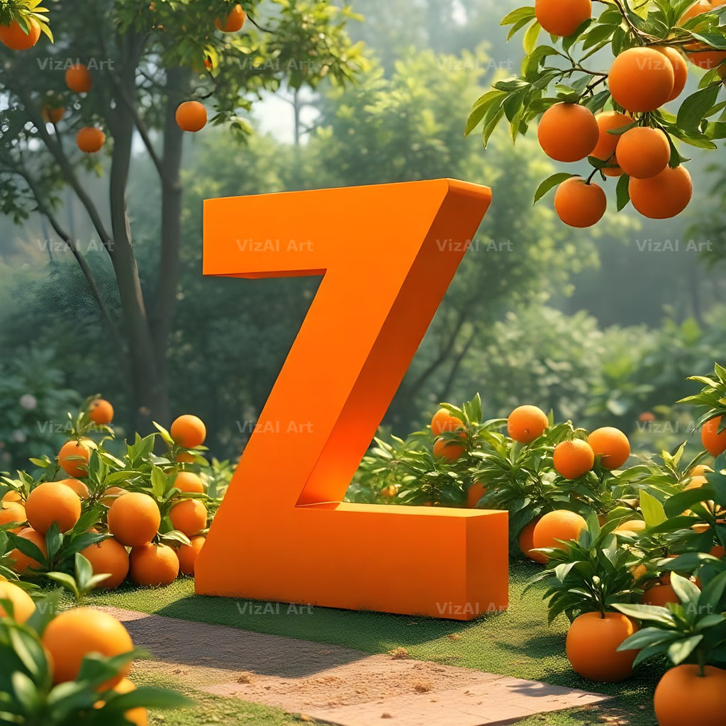 Orange Grove Tree alphabet letter Z