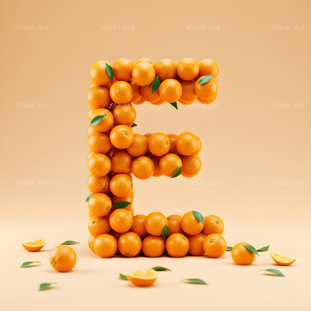 Orange Harvest alphabet letter E