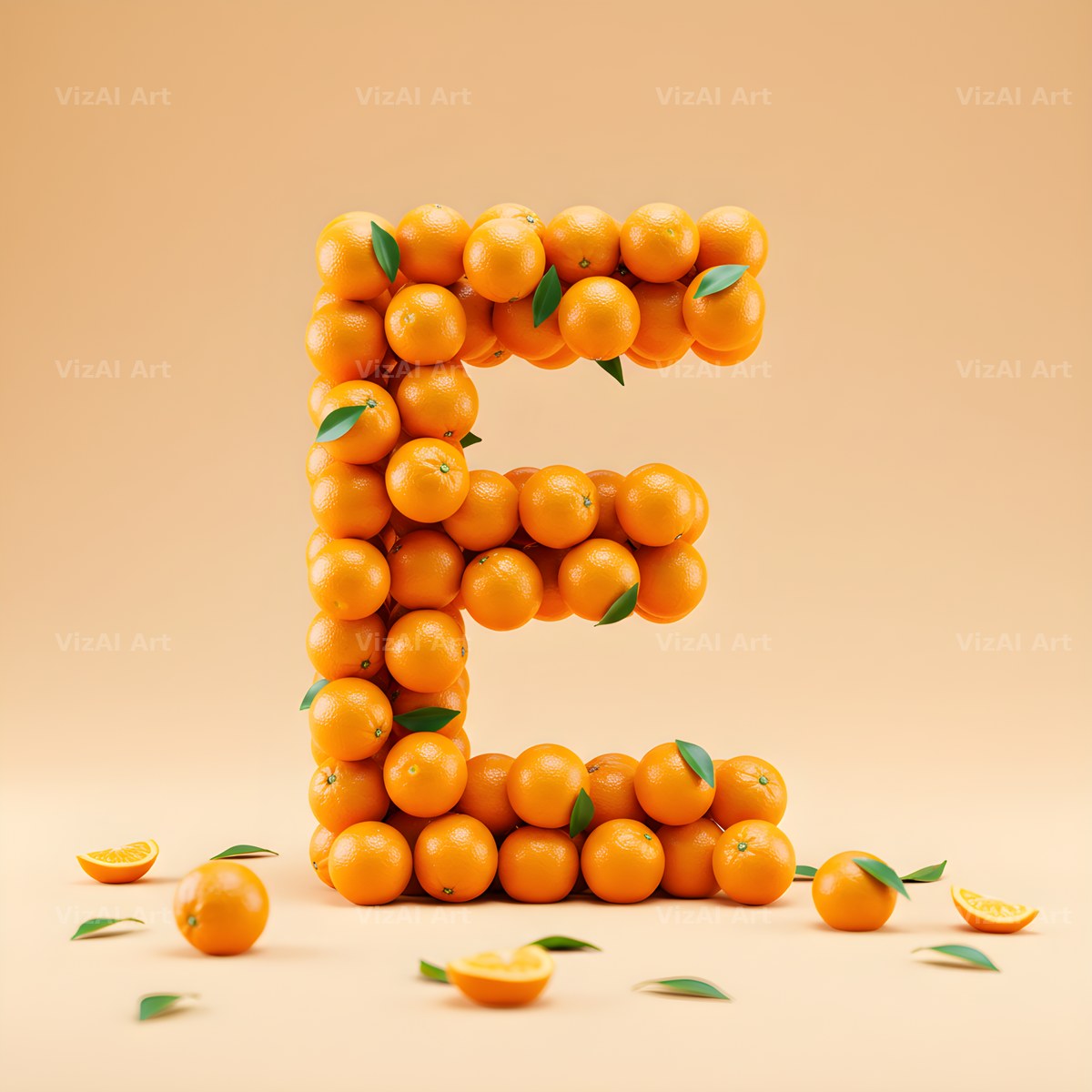 Orange Harvest alphabet letter E