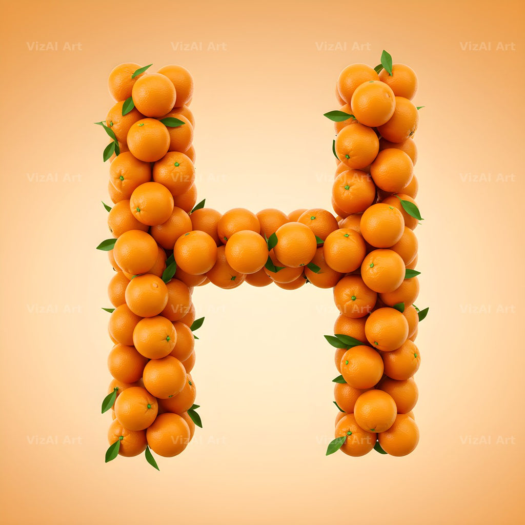 Orange Harvest alphabet letter H