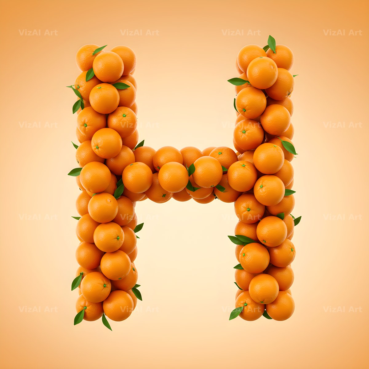 Orange Harvest alphabet letter H