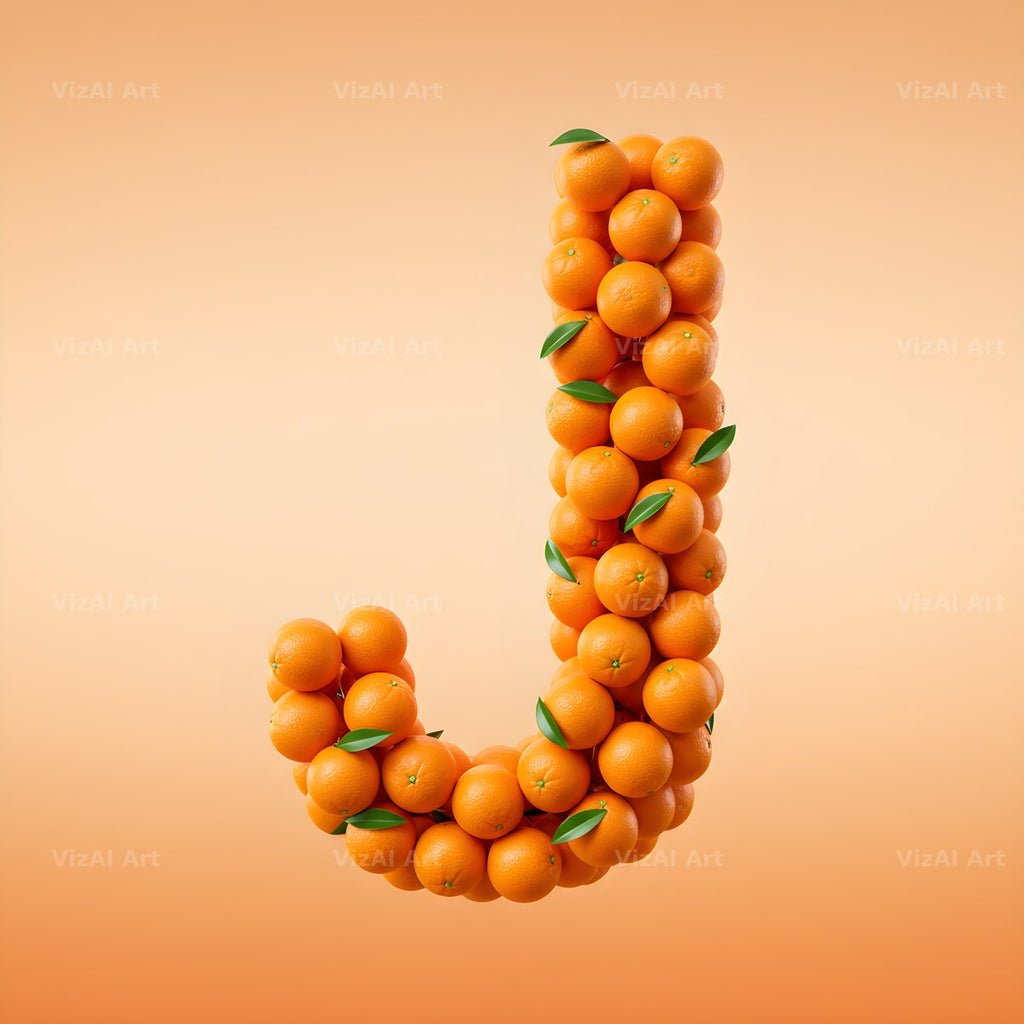 Orange Harvest alphabet letter J