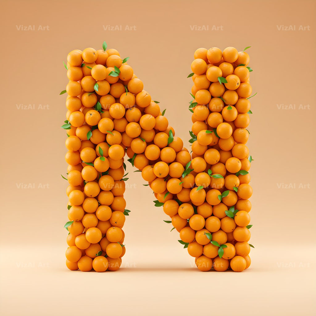 Orange Harvest alphabet letter N