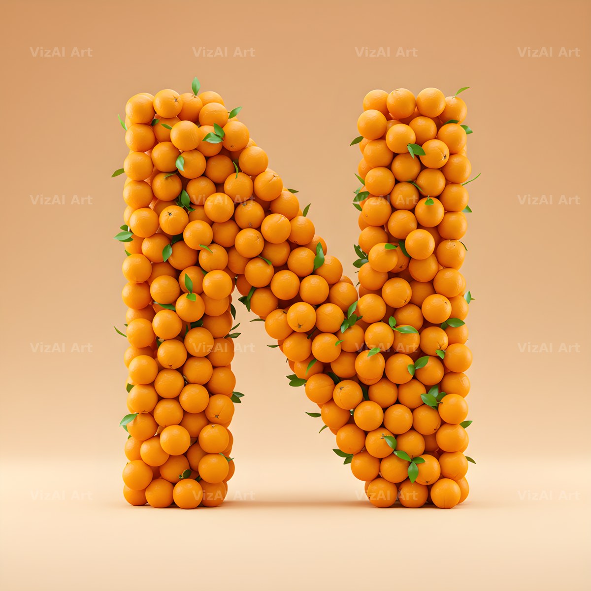 Orange Harvest alphabet letter N