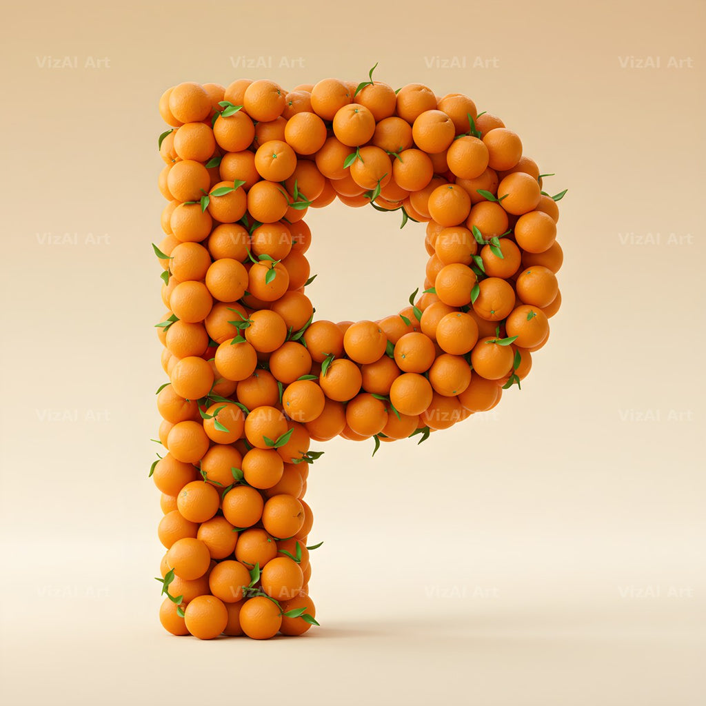 Orange Harvest alphabet letter P