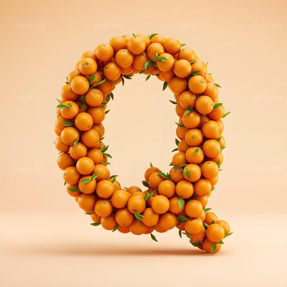 Orange Harvest alphabet letter Q
