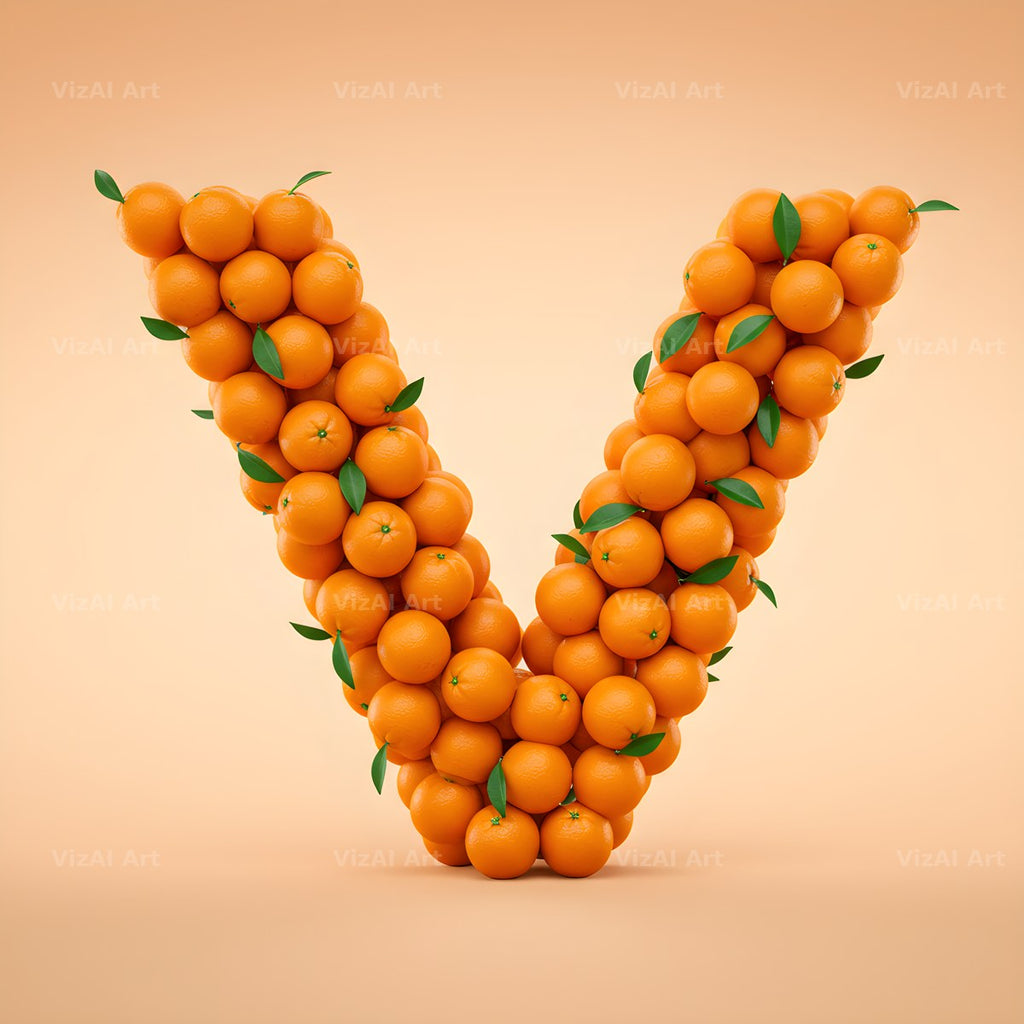 Orange Harvest alphabet letter V