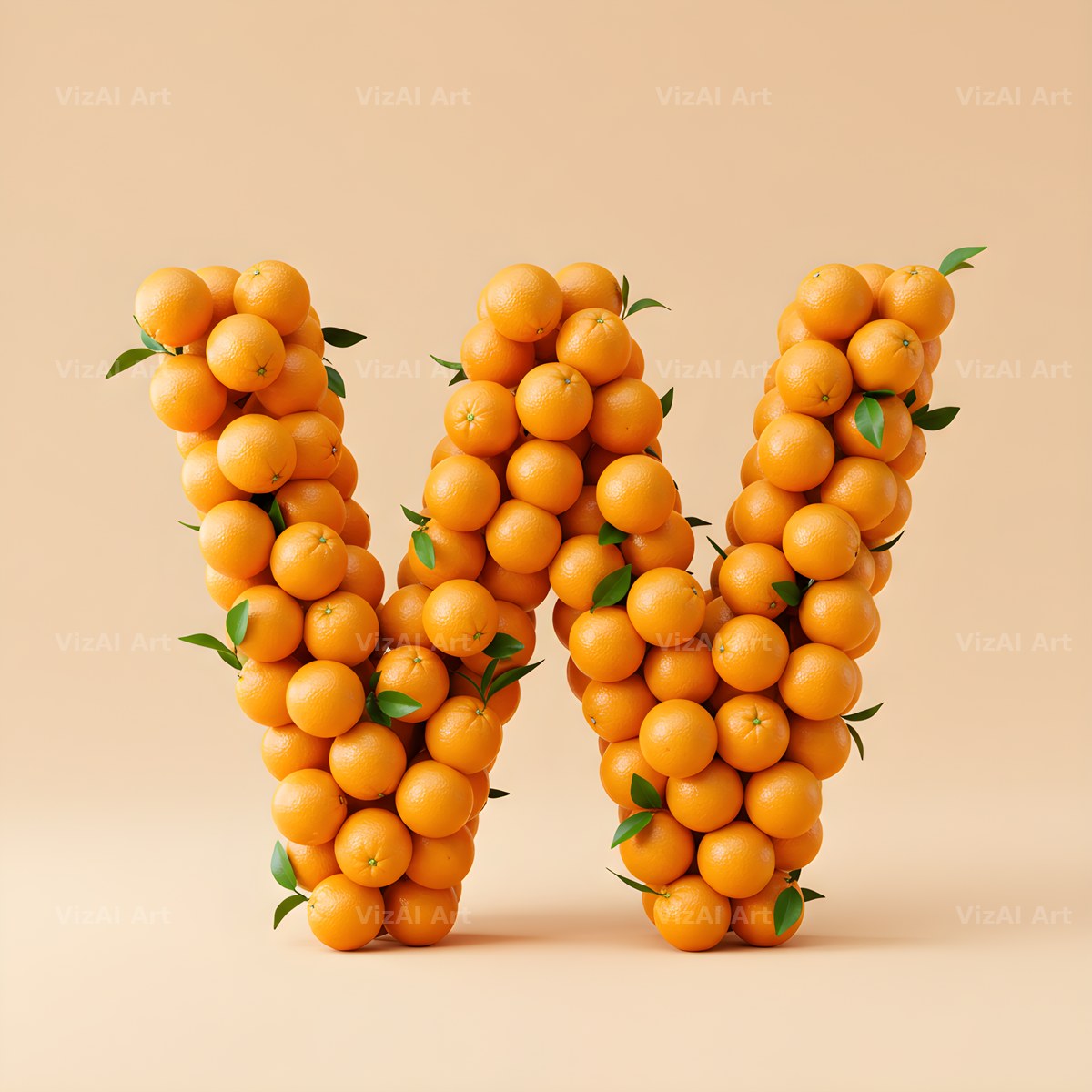 Orange Harvest alphabet letter W