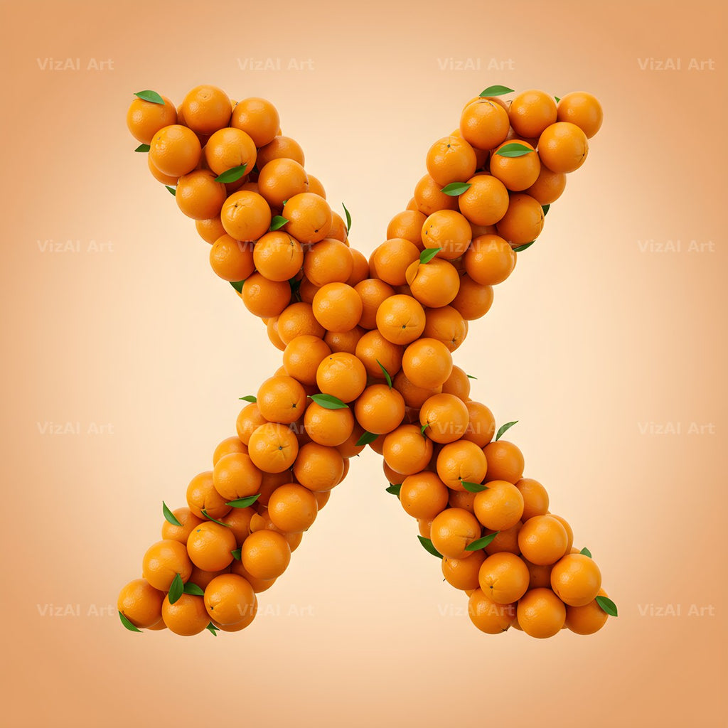 Orange Harvest alphabet letter X