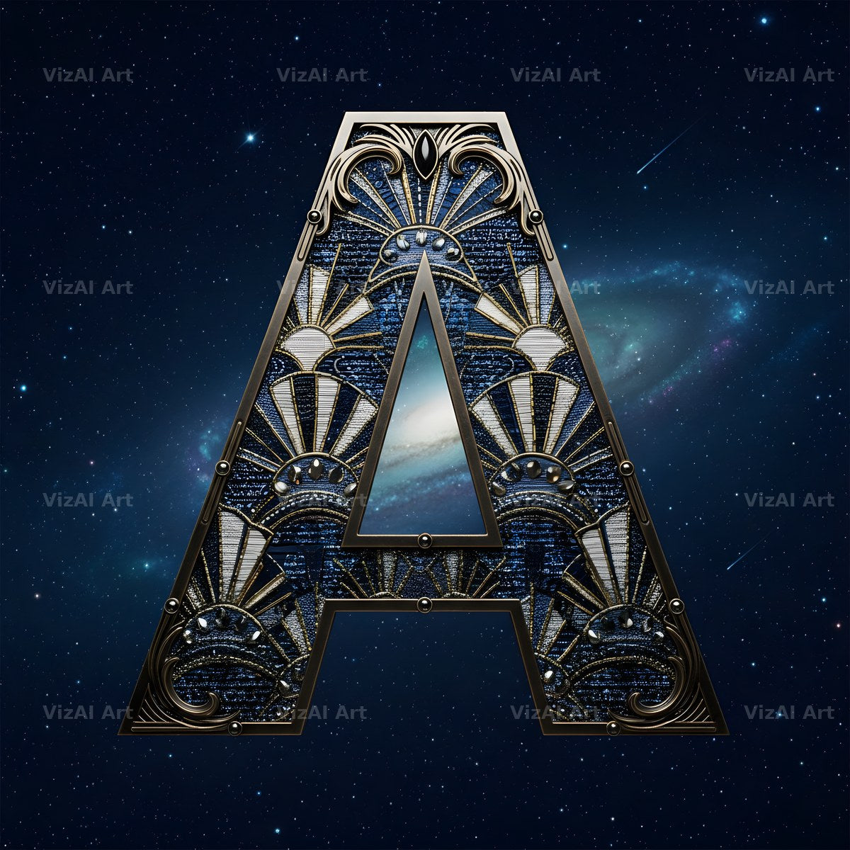 Constellation Night alphabet letter A