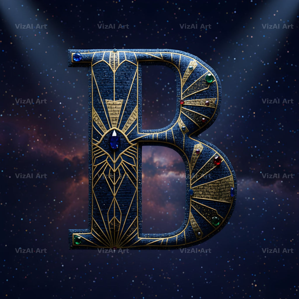 Constellation Night alphabet letter B