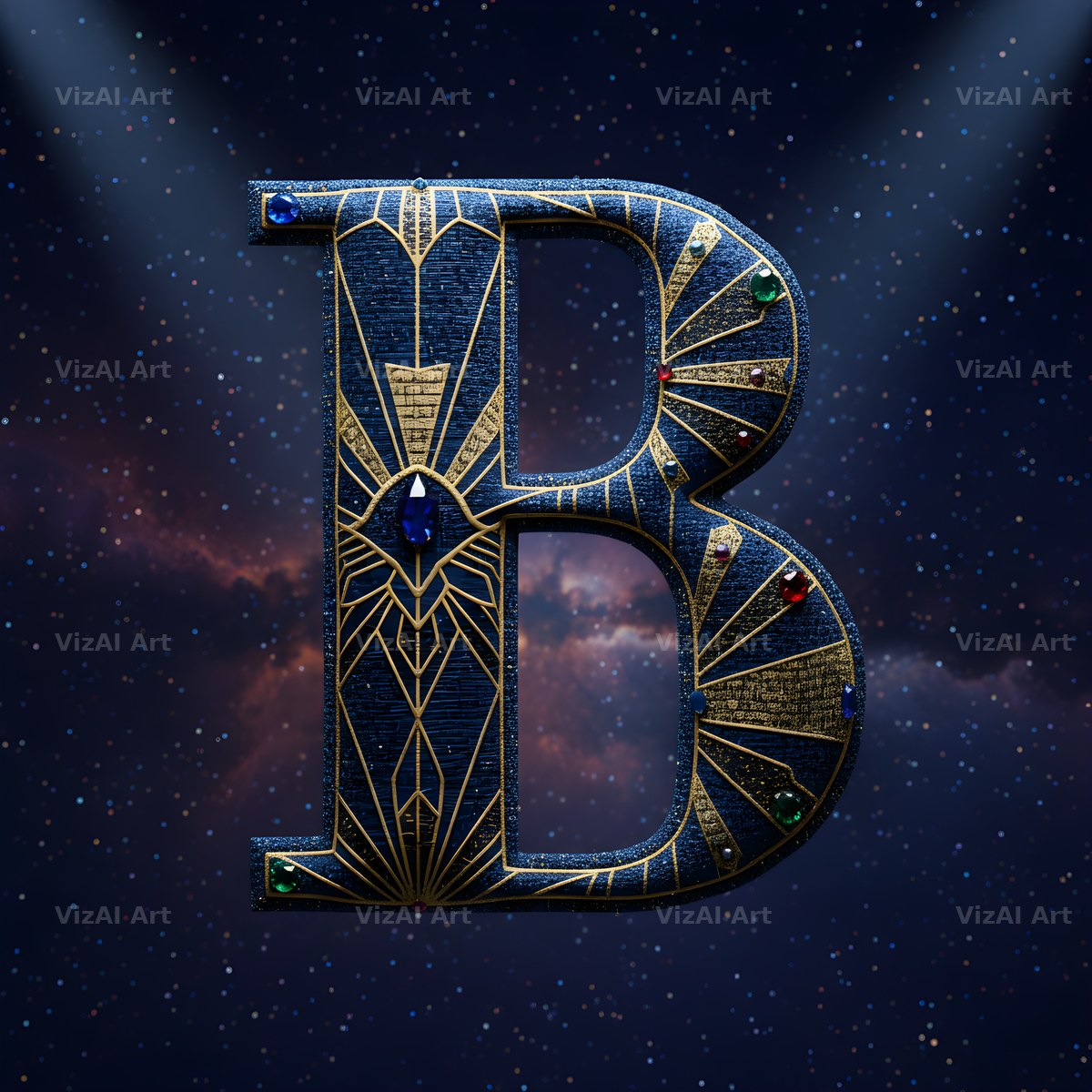 Constellation Night alphabet letter B