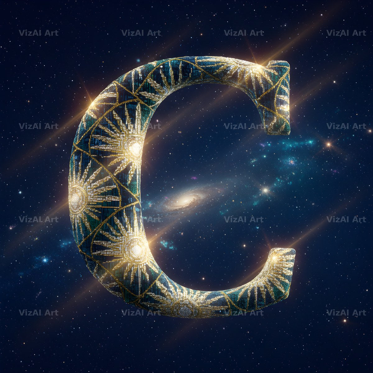 Constellation Night alphabet letter C