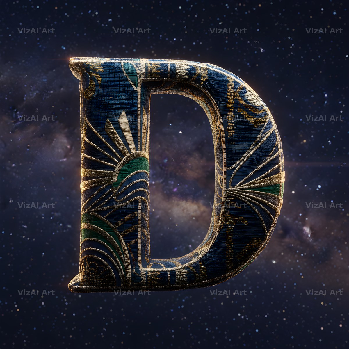 Constellation Night alphabet letter D