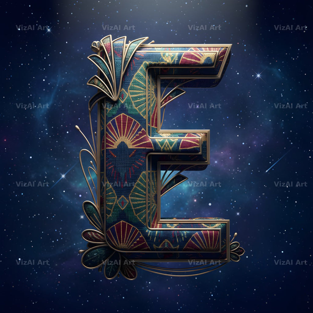 Constellation Night alphabet letter E