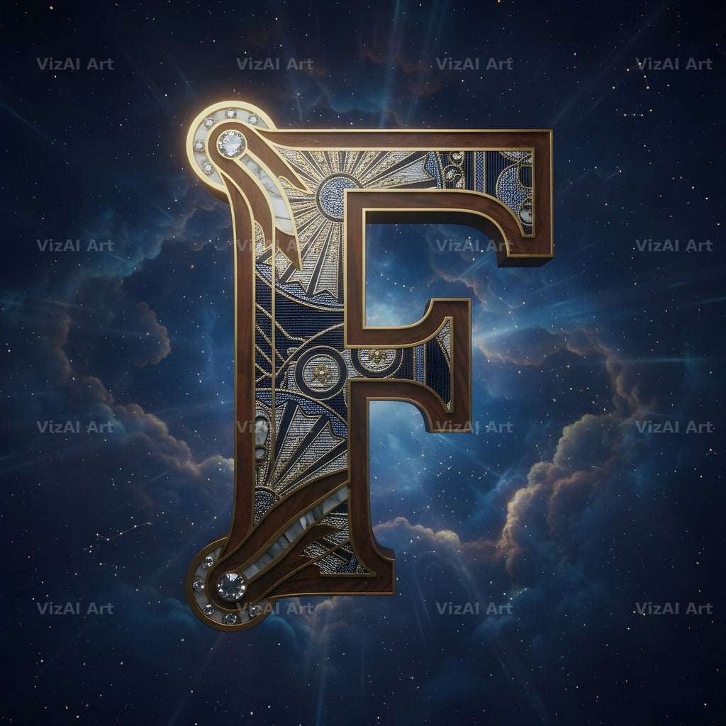Constellation Night alphabet letter F