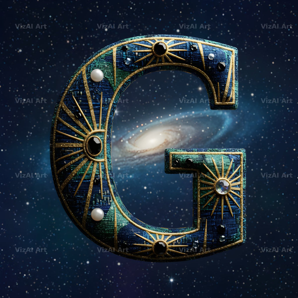 Constellation Night alphabet letter G