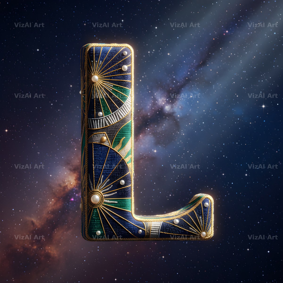 Constellation Night alphabet letter L