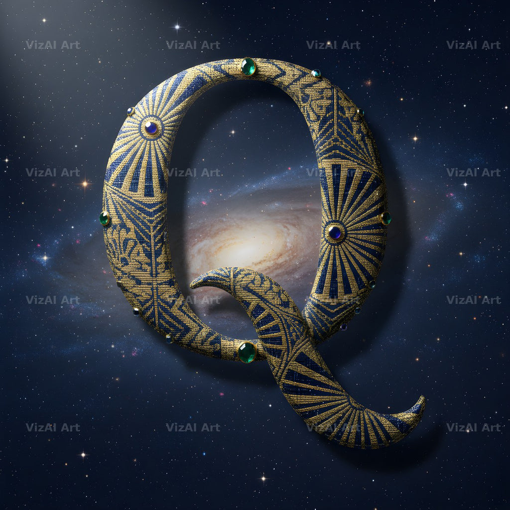 Constellation Night alphabet letter Q