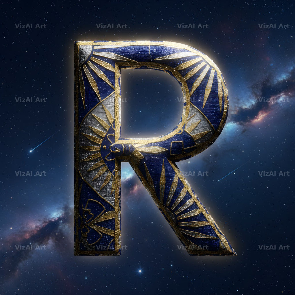 Constellation Night alphabet letter R