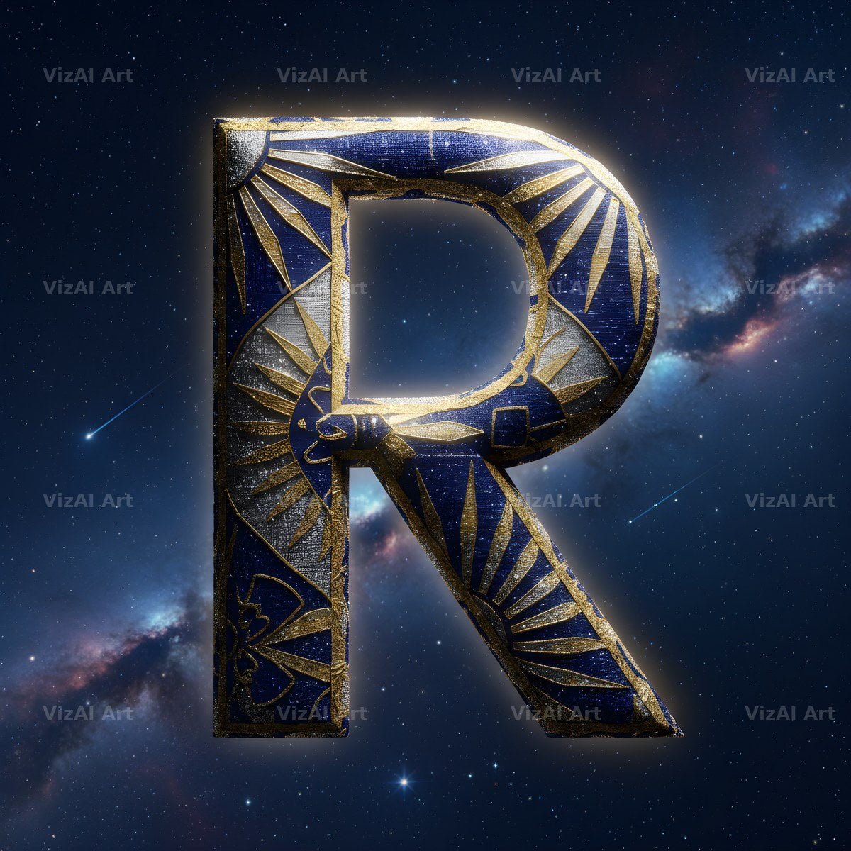 Constellation Night alphabet letter R