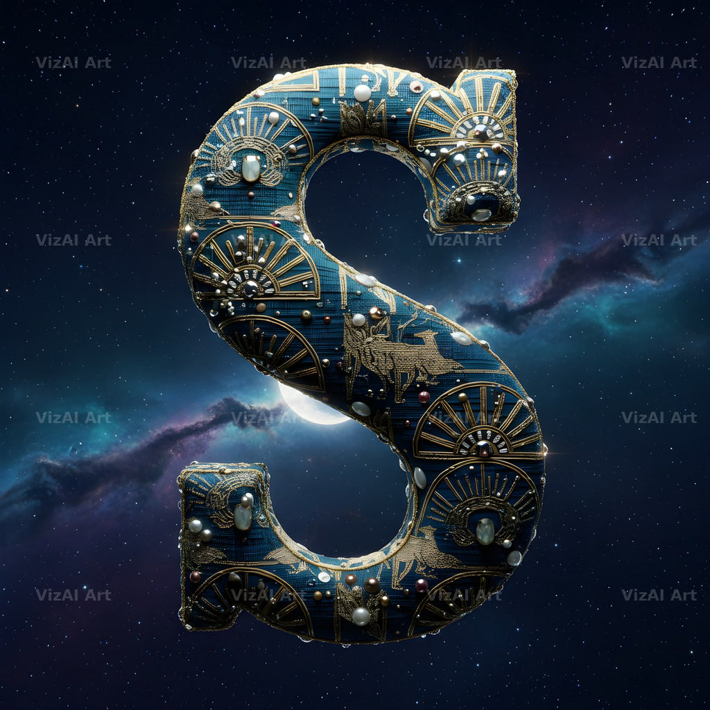 Constellation Night alphabet letter S