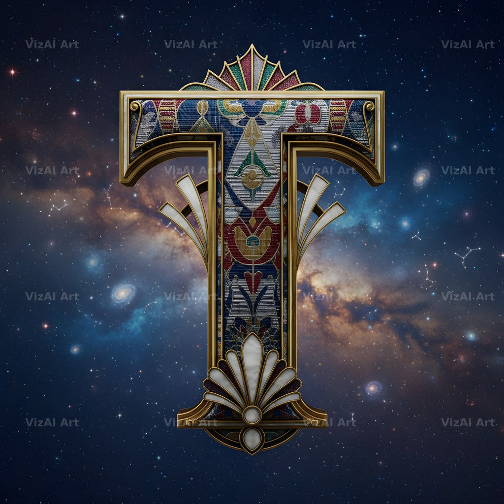 Constellation Night alphabet letter T