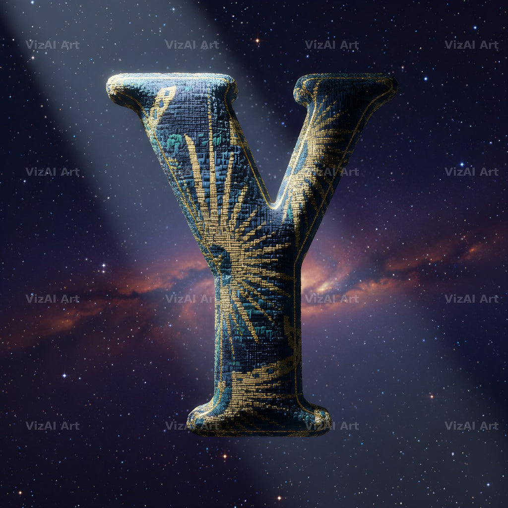 Constellation Night alphabet letter Y