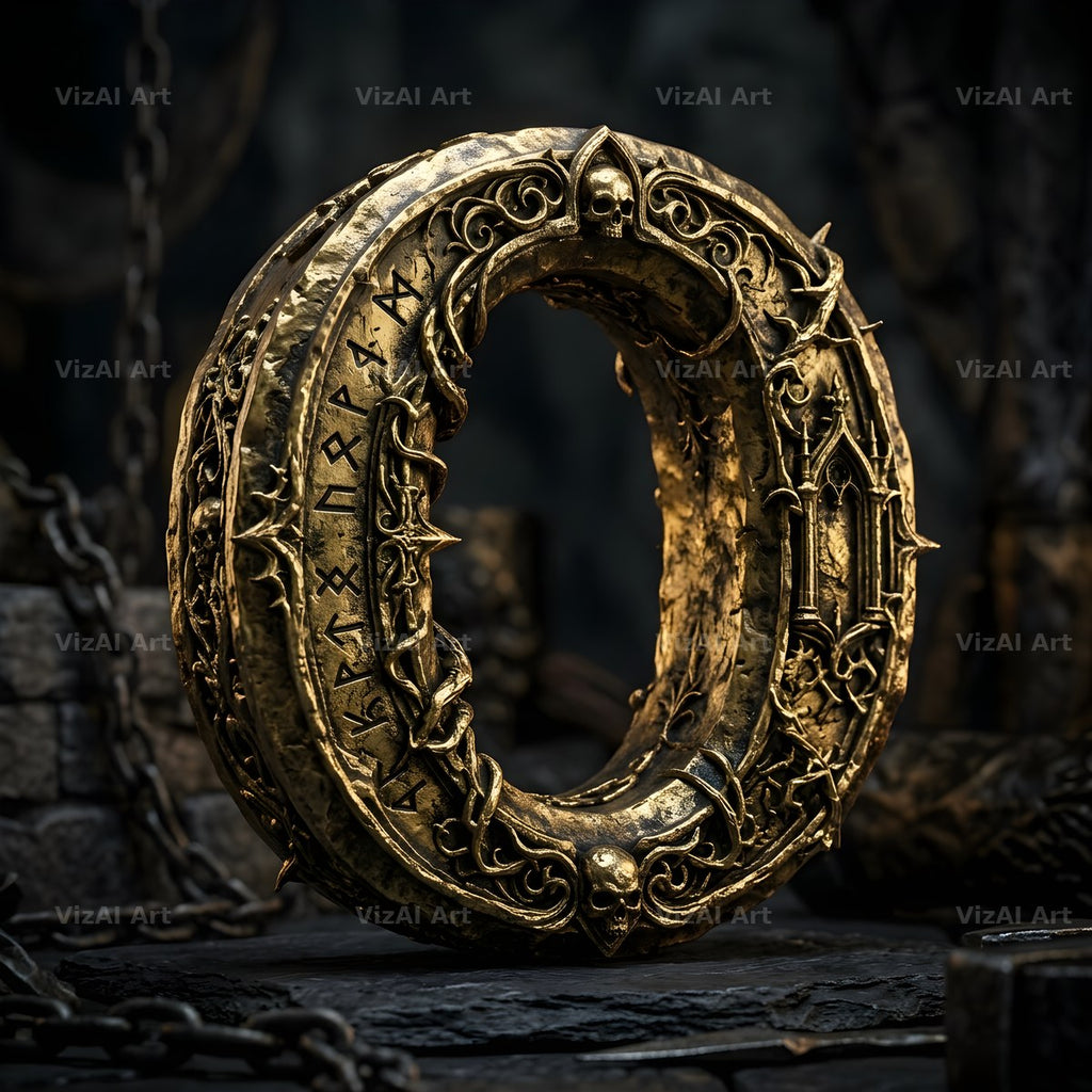 Baroque Gold Ornament alphabet letter O