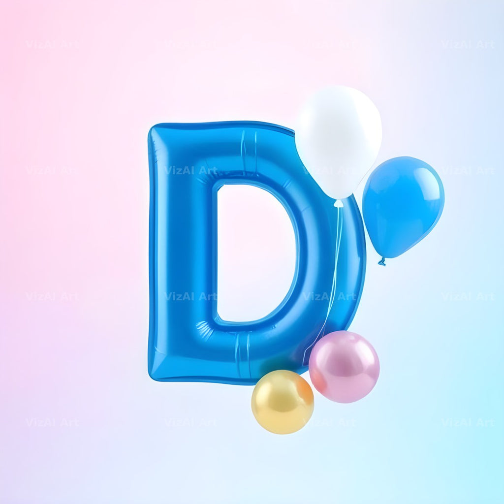 Party Balloon Cheer alphabet letter D