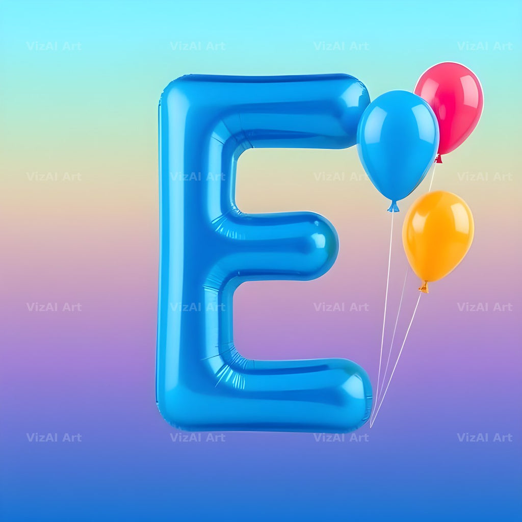 Party Balloon Cheer alphabet letter E