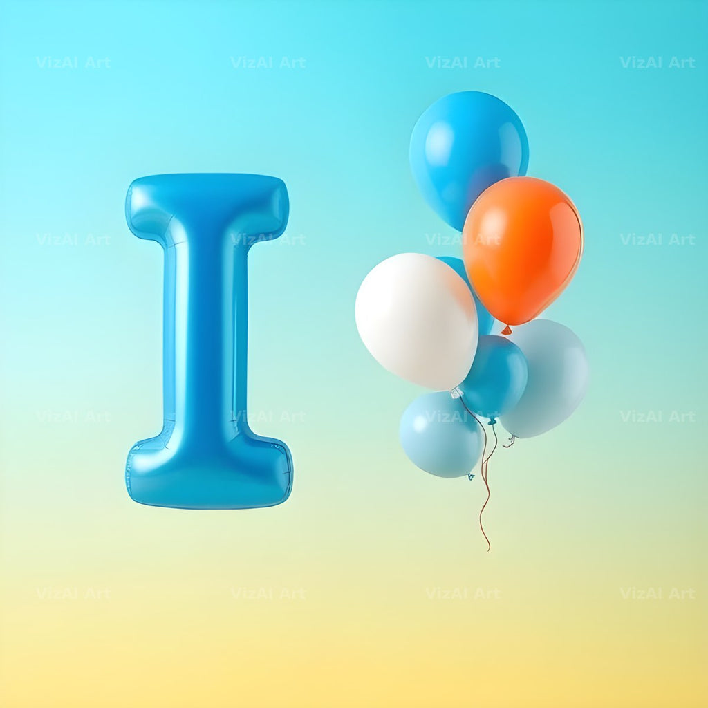 Party Balloon Cheer alphabet letter I