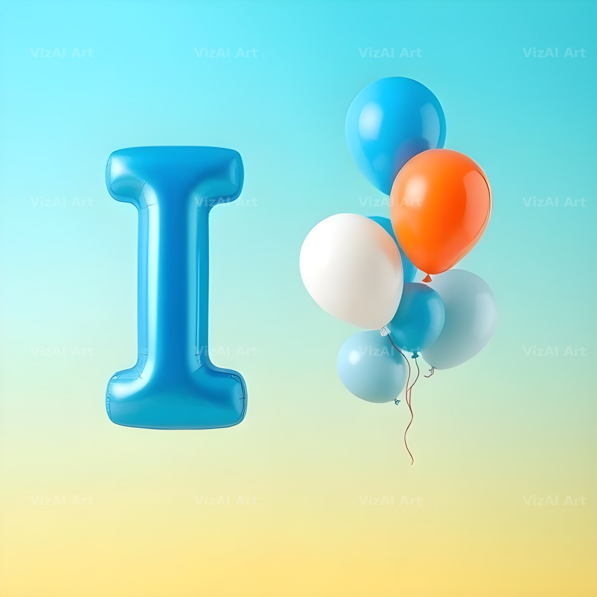 Party Balloon Cheer alphabet letter I