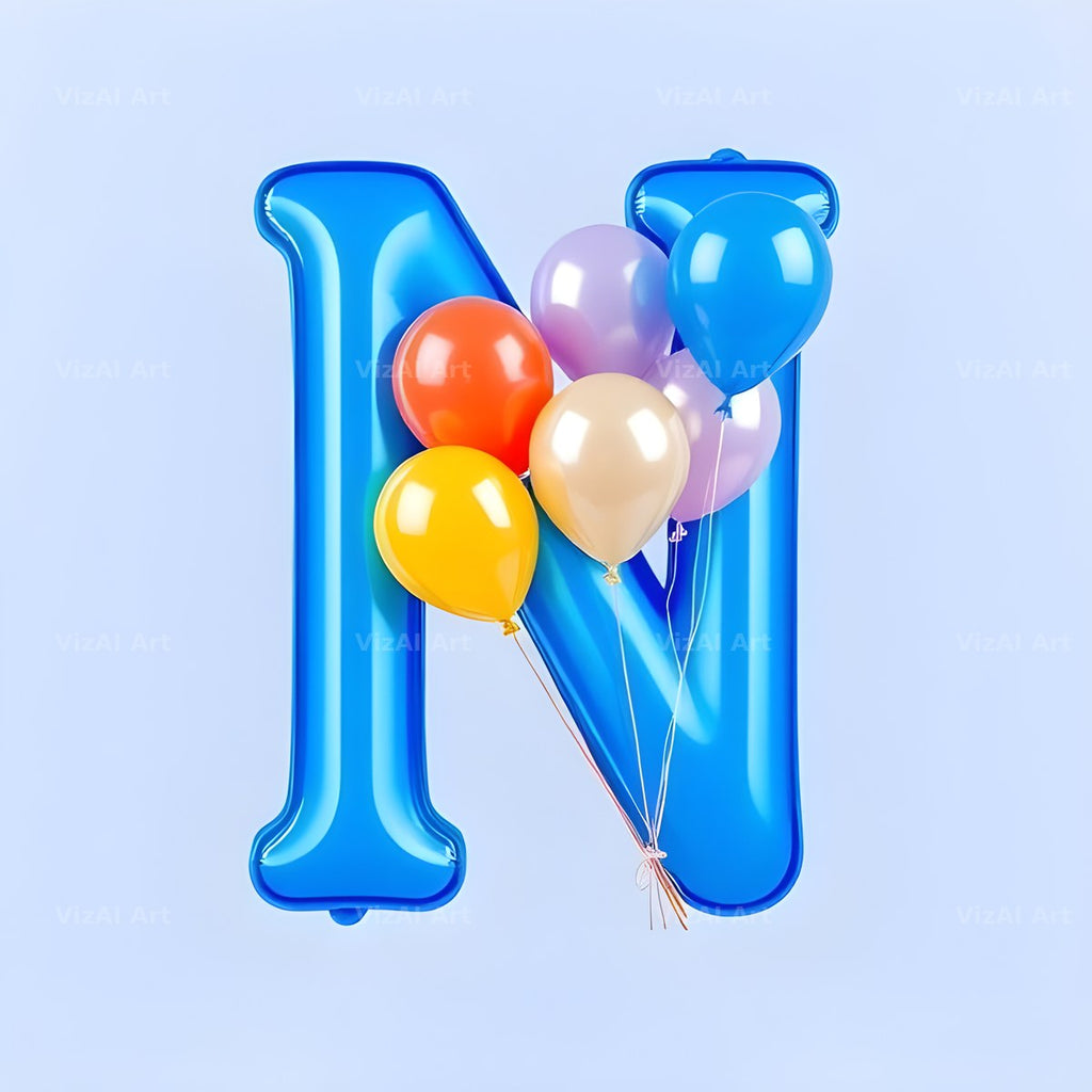 Party Balloon Cheer alphabet letter N