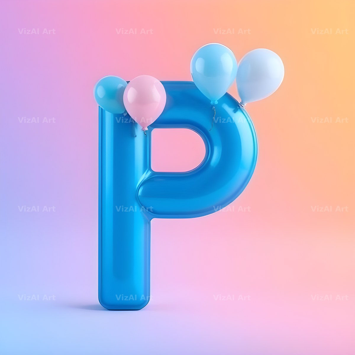 Party Balloon Cheer alphabet letter P