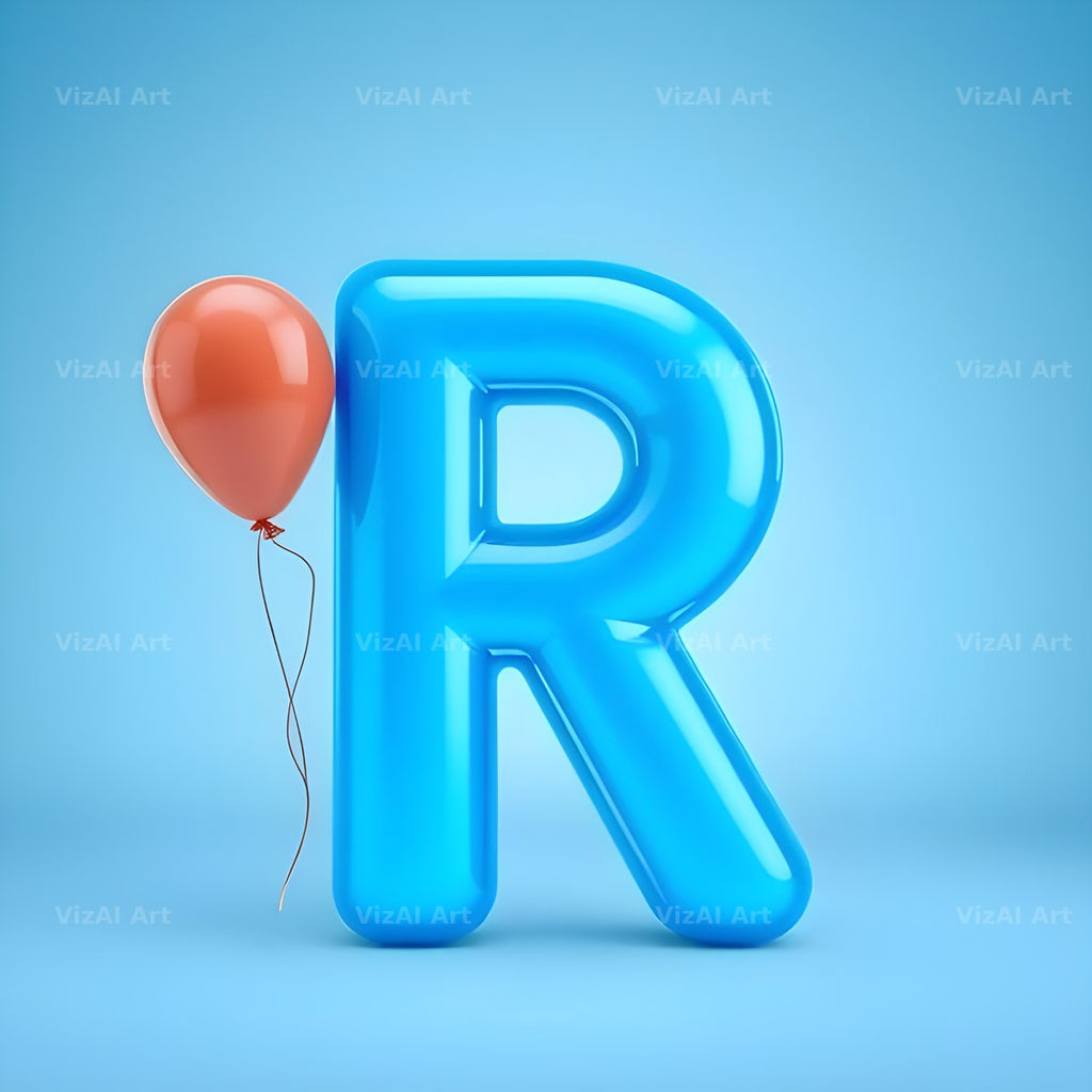 Party Balloon Cheer alphabet letter R