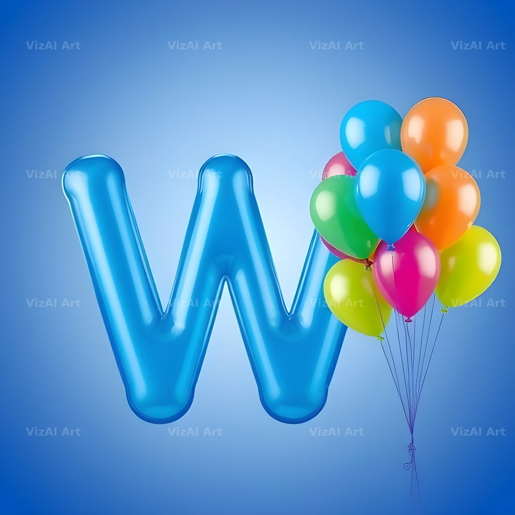 Party Balloon Cheer alphabet letter W