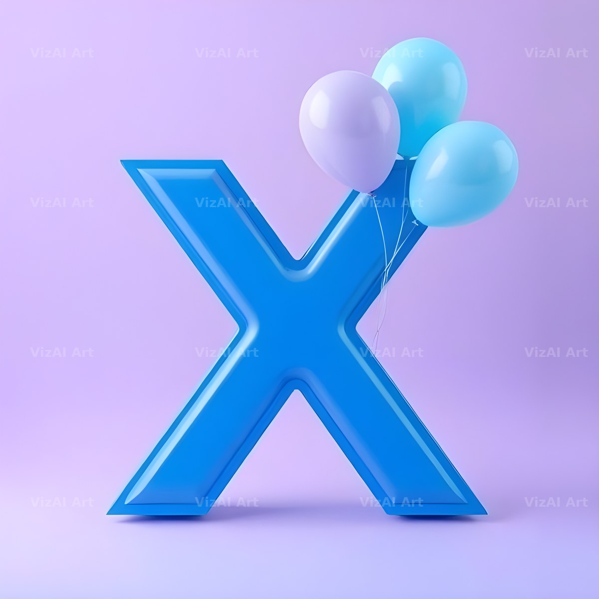 Party Balloon Cheer alphabet letter X