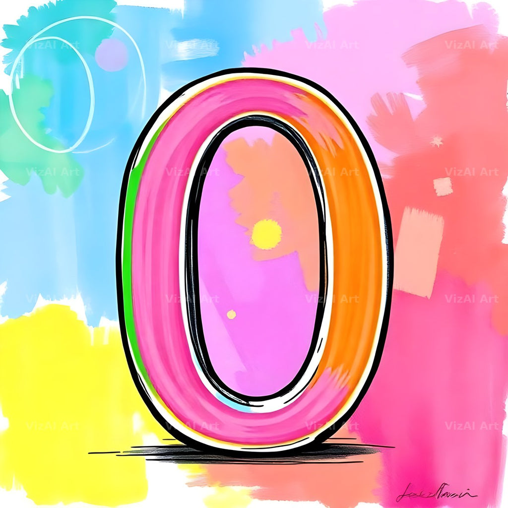 Painted Canvas Colour alphabet letter O