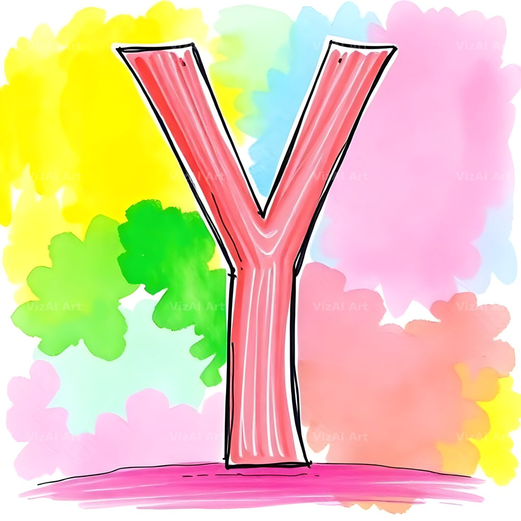 Painted Canvas Colour alphabet letter Y