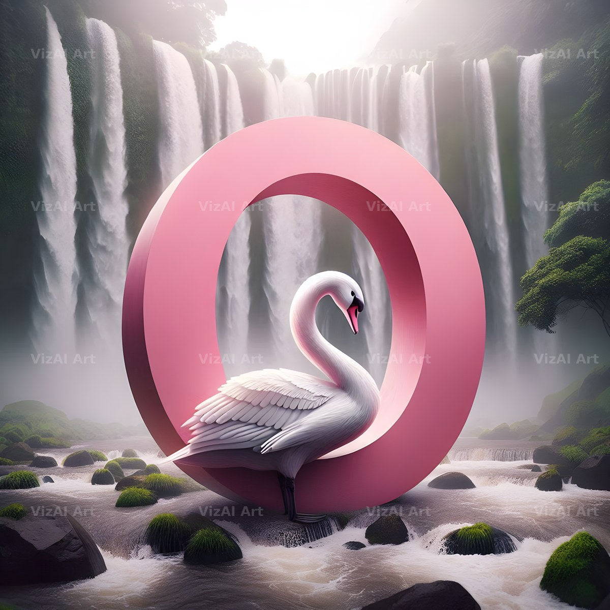 Pink Swan Lake alphabet letter O