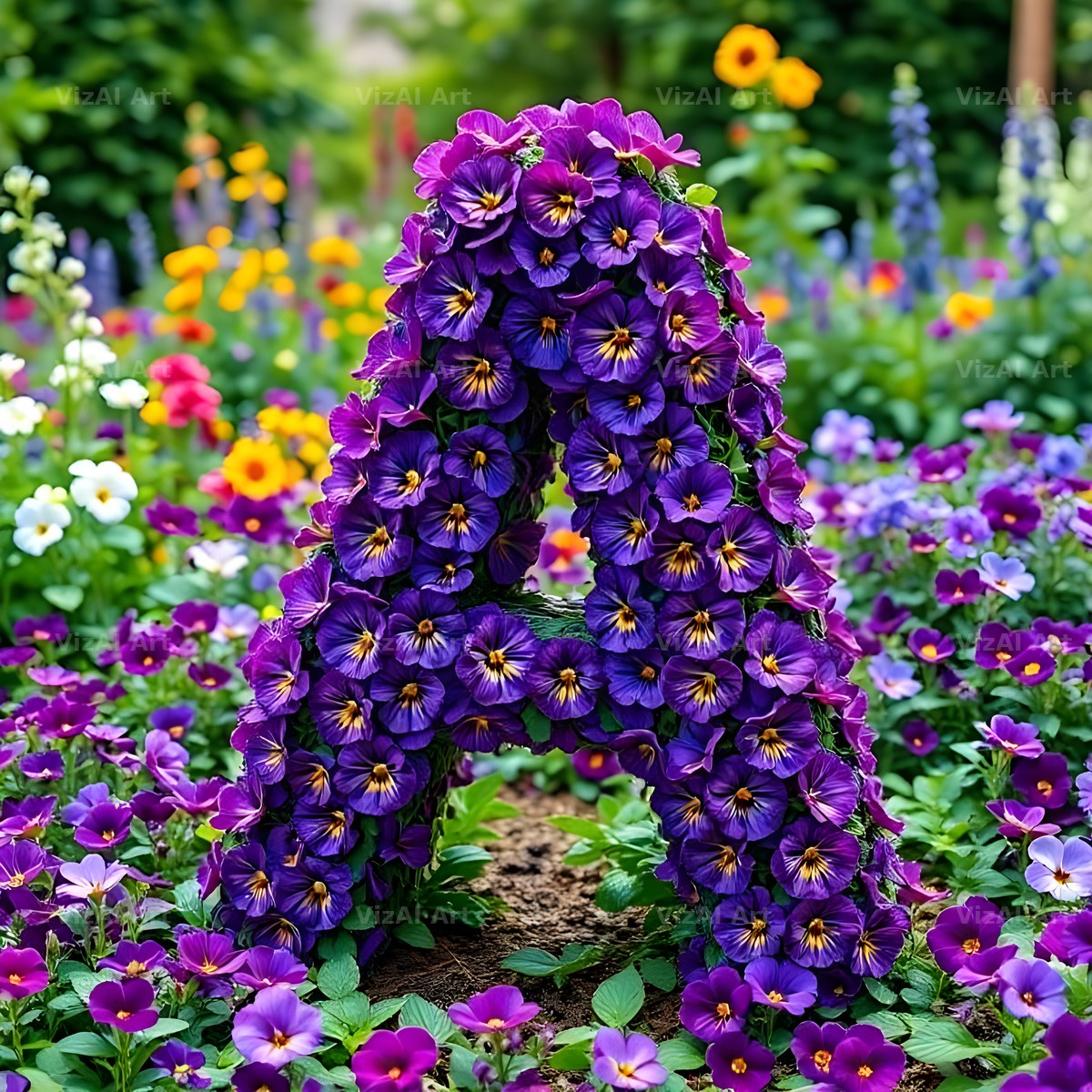 Pansy Garden Bed alphabet letter A