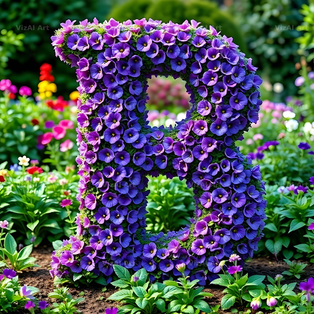 Pansy Garden Bed alphabet letter B