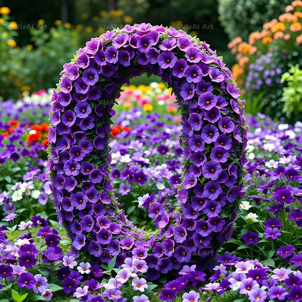Pansy Garden Bed alphabet letter O
