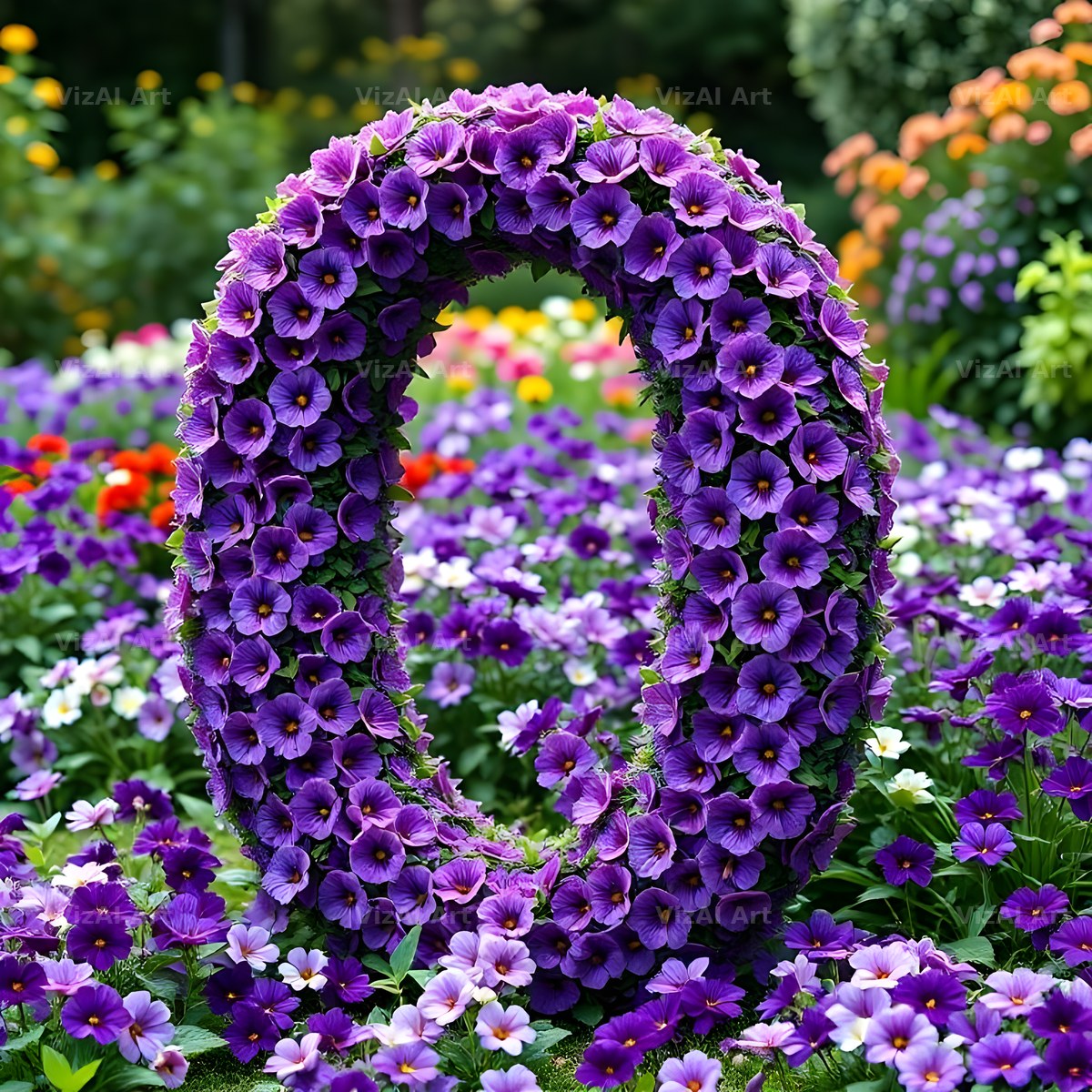 Pansy Garden Bed alphabet letter O