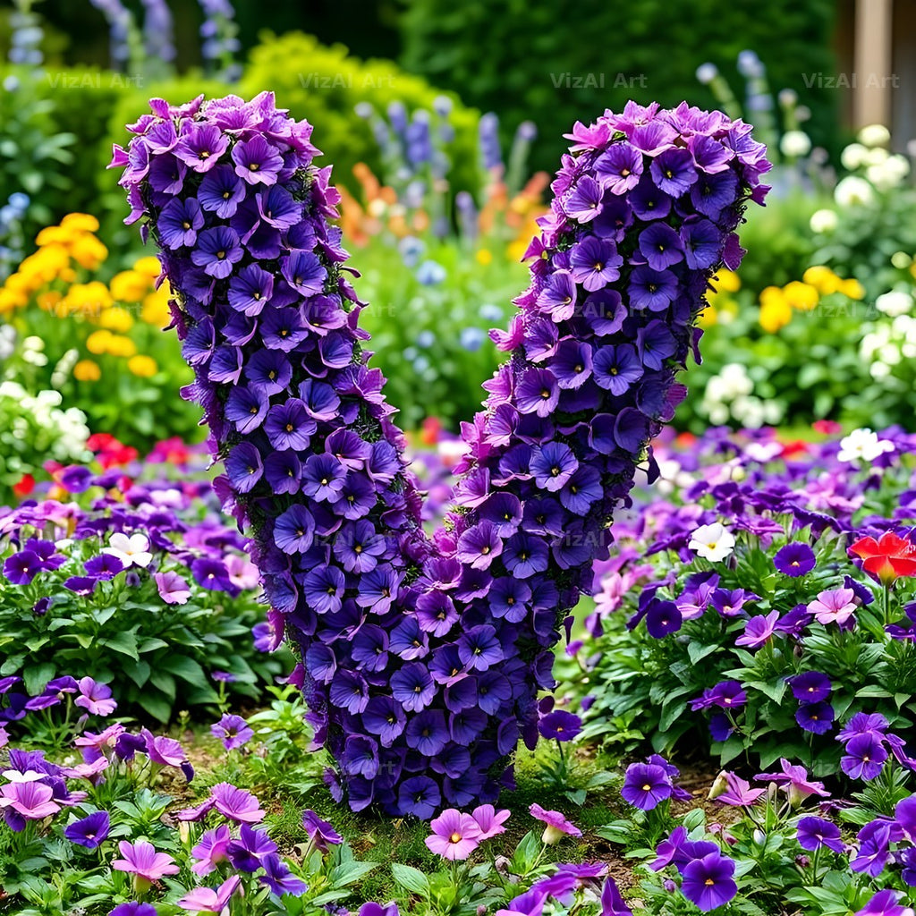 Pansy Garden Bed alphabet letter V