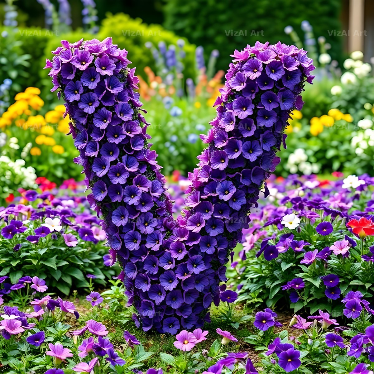 Pansy Garden Bed alphabet letter V