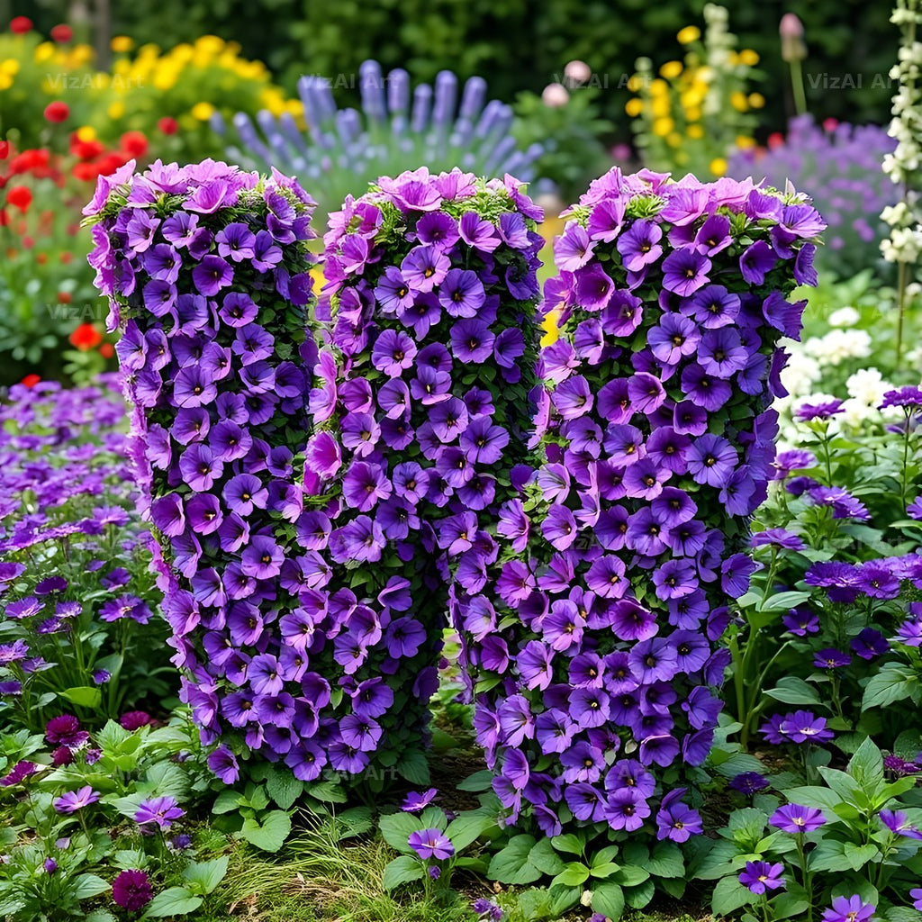 Pansy Garden Bed alphabet letter W