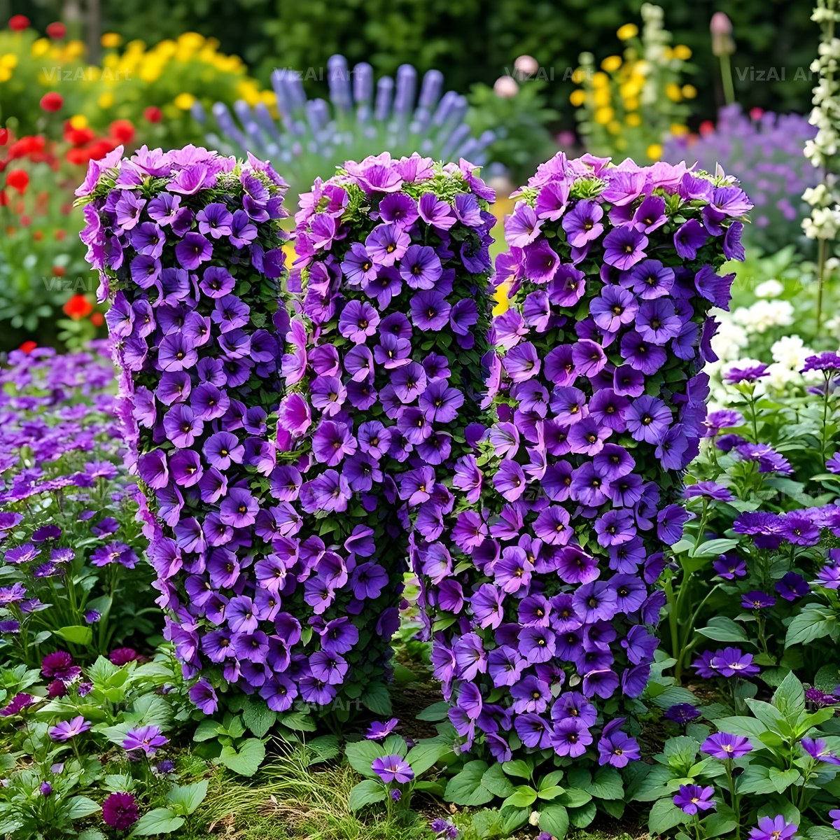 Pansy Garden Bed alphabet letter W